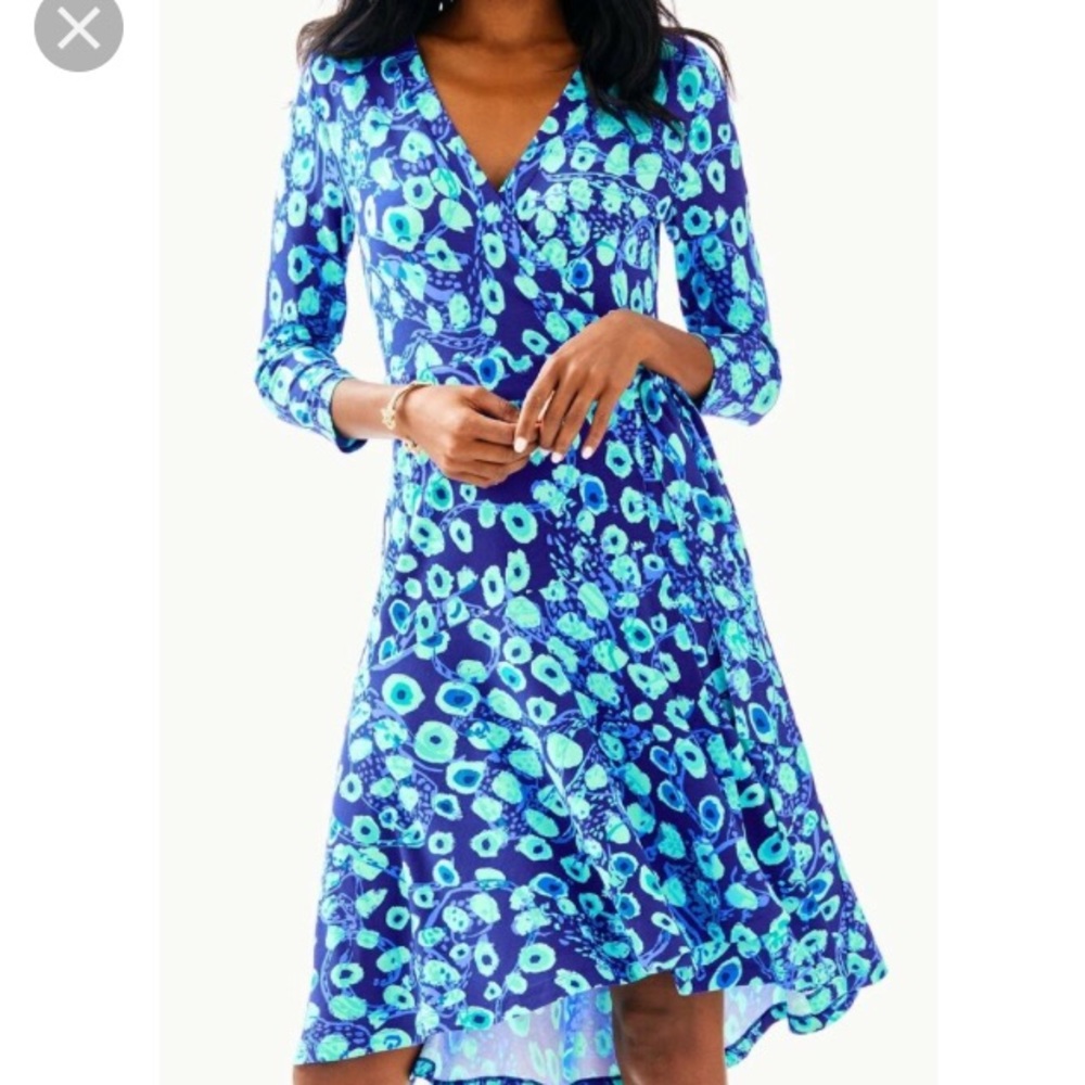 Lilly Pulitzer Royal Purple Lil Kitty Wrap Dress